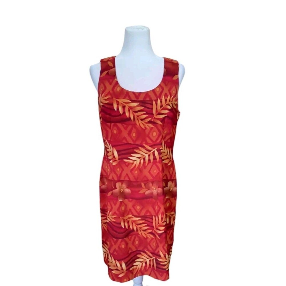 Vintage Sundress Size 14 Zip Back Floral Hawaiian Beautiful Colorful 90s